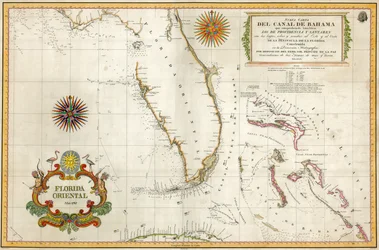 Spanische Karte von Florida und den Bahamas, 1805